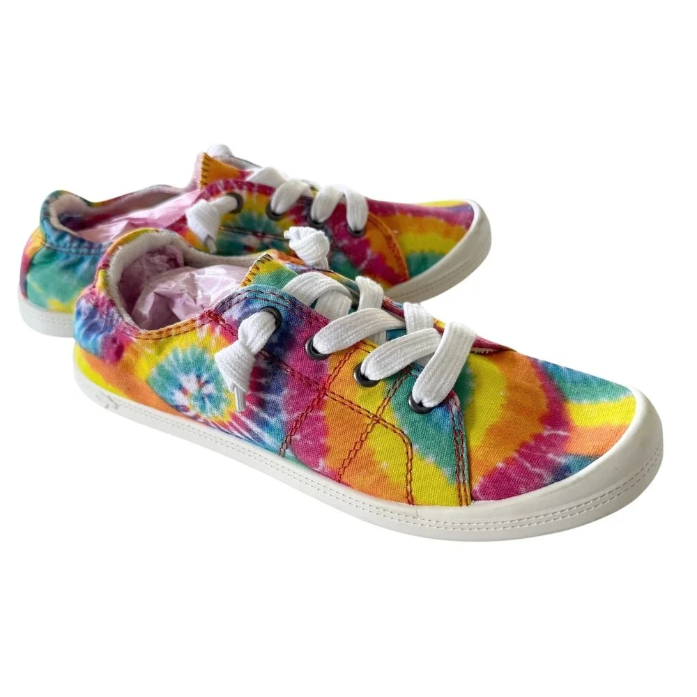 Jellypop Dallas Sneakers Women 8.5 Multi Tie Dye Excellent Canvas Slip On Shoes
